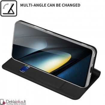 Dux Ducis Skin Pro dirbtinės odos dėklas - juodas (Xiaomi Poco F6 Pro 5G)